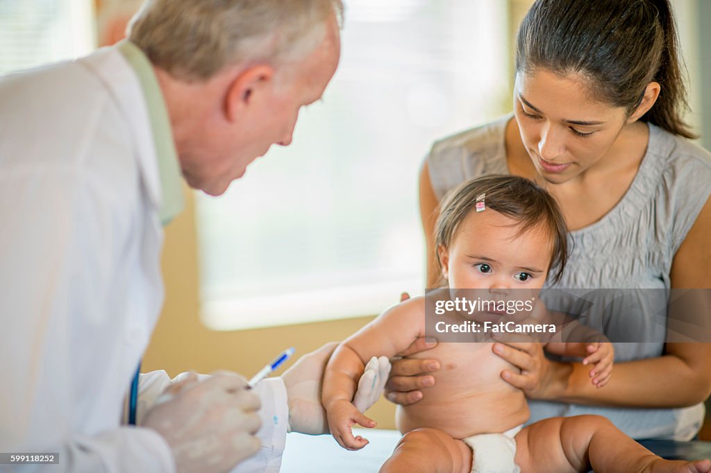 Baby Girl Getting Her Immunization Shots