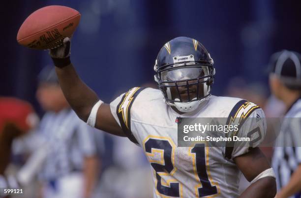 Running back La Damian Tomlinson of the San Diego Chargers celebrates his touchdown during the game against the Washington Redskins at Qualcomm...