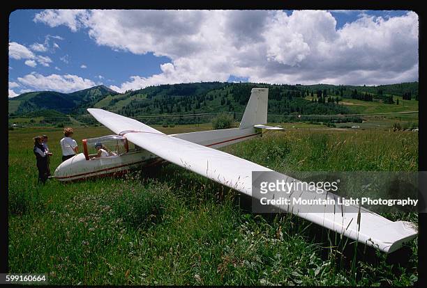 Glider After Forced Landing in Field