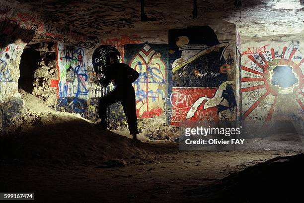 Graffitied room below the 14th district of Paris.