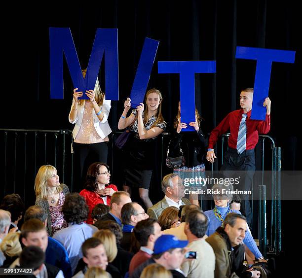 Republican presidential candidate Mitt Romney addressing supporters in Boston, MA on Super Tuesday, March 6, 2012.