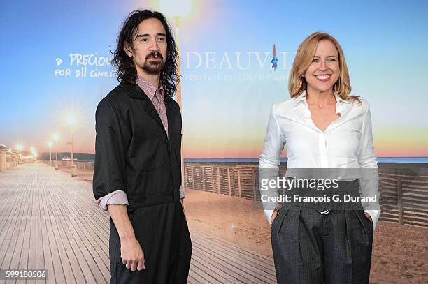 Jason Lew and Laura Rister pose at a photocall during the 42nd Deauville American Film Festival on September 4, 2016 in Deauville, France.