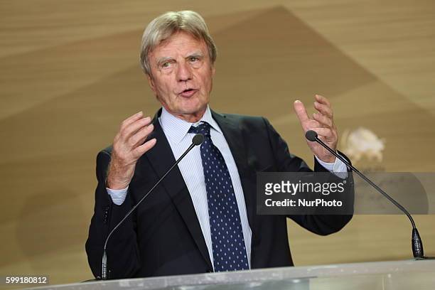 Bernard Kouchner, former French foreign minister and co-founder of Doctors Without Borders, speak at the conference Justice for victims of 1988...