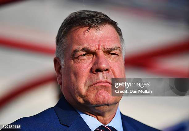 Sam Allardyce manager of England looks on prior to the 2018 FIFA World Cup Group F qualifying match between Slovakia and England at City Arena on...