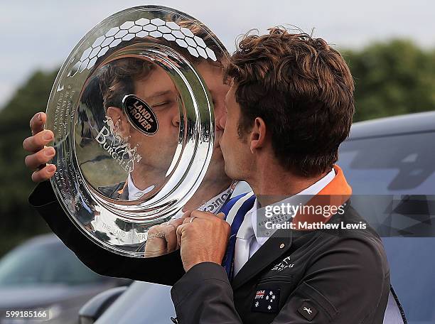 Christopher Burton of Australia pictured after winning The Land Rover Burghley Horse Trials 2016 on September 4, 2015 in Stamford, England.