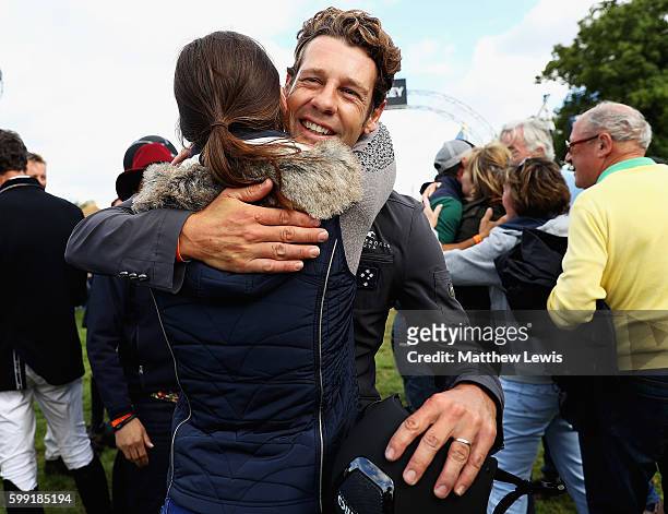 Christopher Burton of Australia is congratulated after winning The Land Rover Burghley Horse Trials 2016 on Nobilis 18 on September 4, 2015 in...