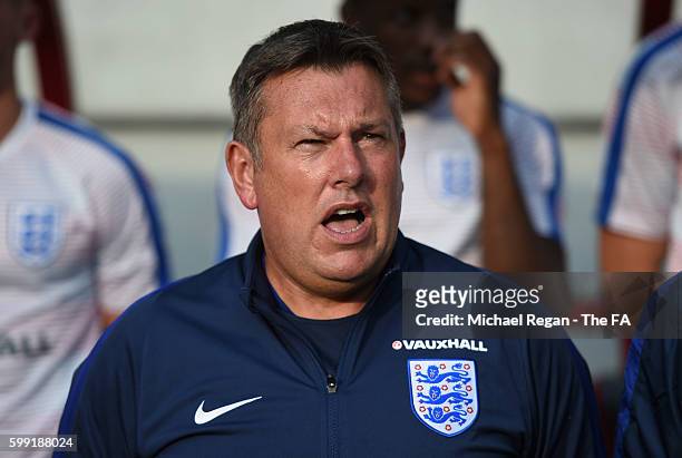 Craig Shakespeare coach of England looks on prior to the 2018 FIFA World Cup Group F qualifying match between Slovakia and England at City Arena on...