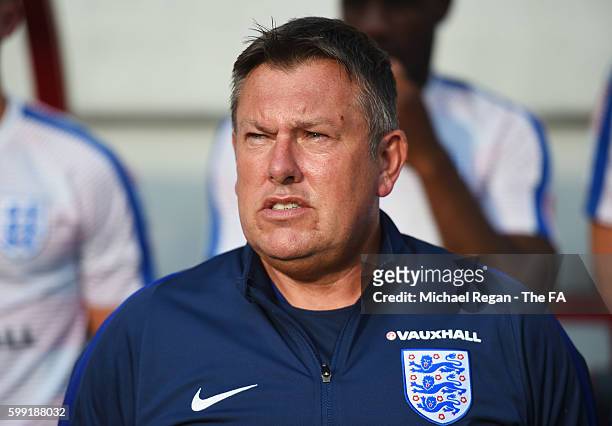 Craig Shakespeare coach of England looks on prior to the 2018 FIFA World Cup Group F qualifying match between Slovakia and England at City Arena on...
