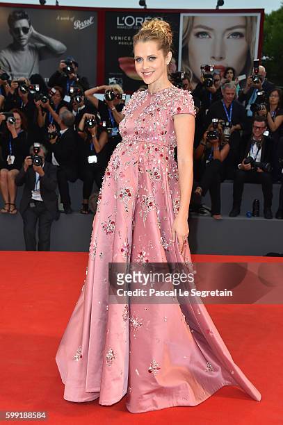 Actress Teresa Palmer attends the premiere of 'Hacksaw Ridge' during the 73rd Venice Film Festival at Sala Grande on September 4, 2016 in Venice,...