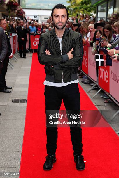 Actor Aidan Turner attends a preview screening for series two of BBC drama 'Poldark' at the White River Cinema on September 4, 2016 in St Austell,...