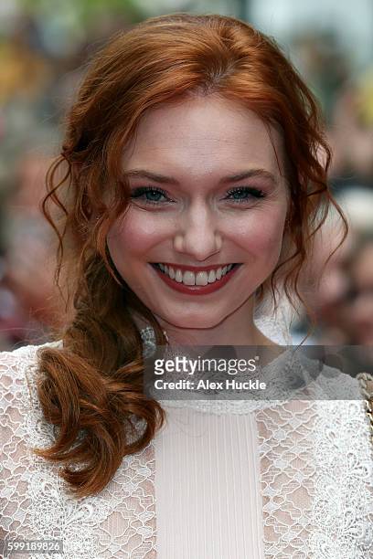 Actress Eleanor Tomlinson attends a preview screening for series two of BBC drama 'Poldark' at the White River Cinema on September 4, 2016 in St...