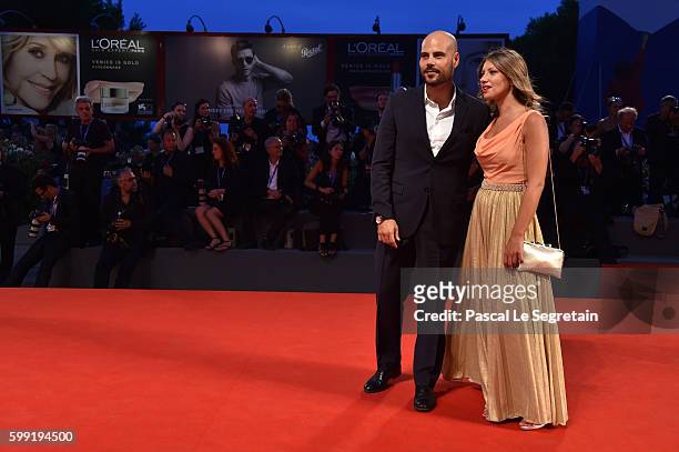 Marco D'Amore and Daniela Maiorana attend the Kineo Diamanti Award Ceremony during the 73rd Venice Film Festival on September 4, 2016 in Venice,...