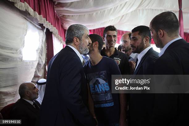 Khaled Mashal, the leader of the Islamic Palestinian organization HAMAS, receives condolenses for his mother on September 4 in Amman, Jordan. Mashal,...