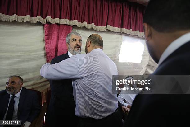 Khaled Mashal, the leader of the Islamic Palestinian organization HAMAS, receives condolenses for his mother on September 4 in Amman, Jordan. Mashal,...