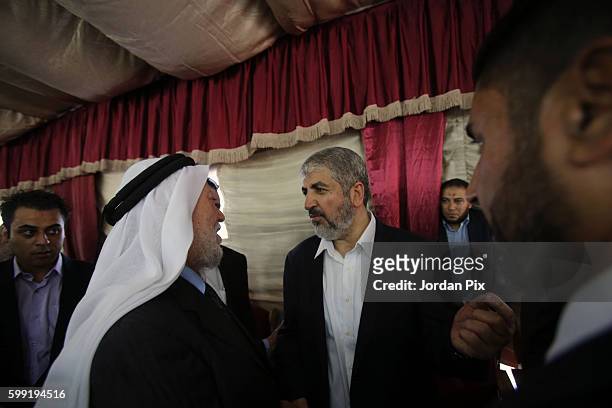 Khaled Mashal, the leader of the Islamic Palestinian organization HAMAS, receives condolenses for his mother on September 4 in Amman, Jordan. Mashal,...