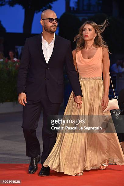 Marco D'Amore and Daniela Maiorana attend the Kineo Diamanti Award Ceremony during the 73rd Venice Film Festival on September 4, 2016 in Venice,...