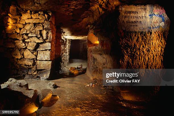 Gallery leading to the Saint Anne hospital in the Catacombs.