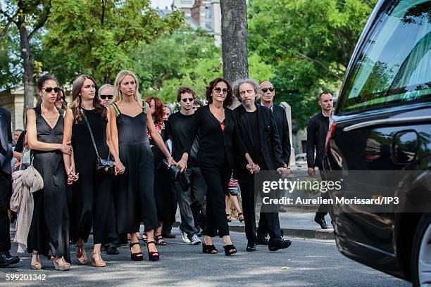 Three Granddaughters of Sonia Rykiel, Tatiana Burstein, Salome Burstein and Lola Burstein, their mother, the daughter of Sonia Rykiel, Nathalie...