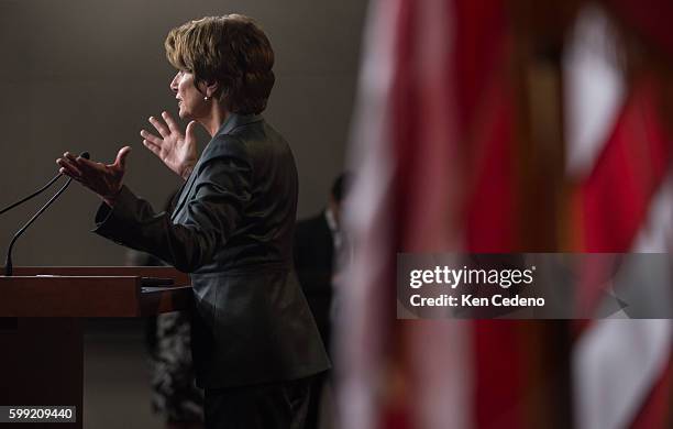 House Minority Leader Nancy Pelosi, , speaks during a news conference about the ongoing fiscal cliff budget impasse in Washington DC December 20,...