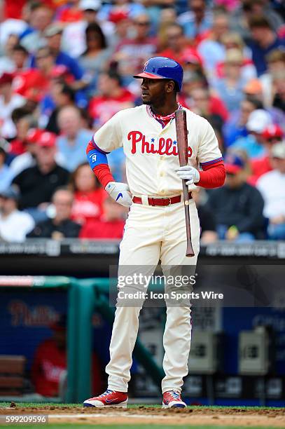 Philadelphia Phillies left fielder Domonic Brown during an interleague Major League Baseball game between the Philadelphia Phillies and the Los...