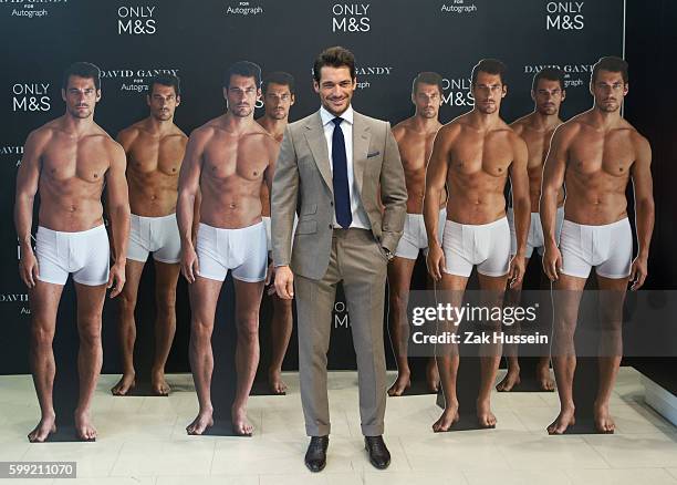 David Gandy launches her new range of underwear for Marks and Spencer in London.