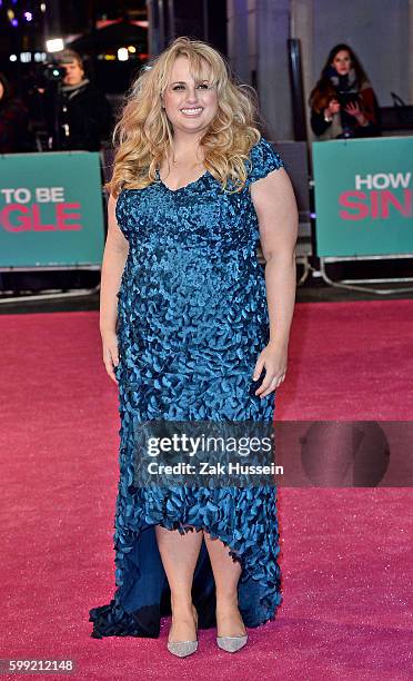 Rebel Wilson arriving at the European premiere of "How to be Single" at the Vue West End in London