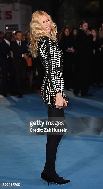 Claudia Schiffer arriving at the European premiere of Eddie the Eagle at the Odeon Leicester Square in London