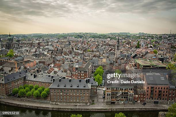 namur city panorama - luik stock pictures, royalty-free photos & images