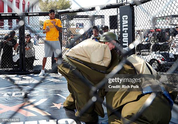 Player D'Angelo Russell attends The Ultimate Fan Experience, Call Of Duty XP 2016, presented by Activision, at The Forum on September 3, 2016 in...