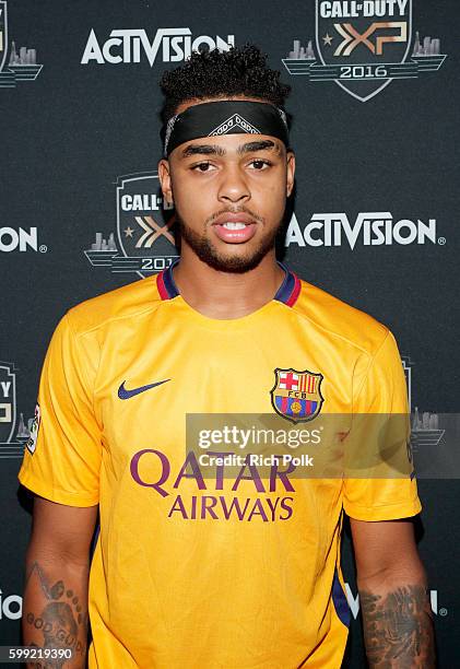 Player D'Angelo Russell attends The Ultimate Fan Experience, Call Of Duty XP 2016, presented by Activision, at The Forum on September 3, 2016 in...