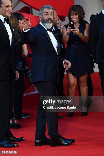 Mel Gibson attends the premiere of 'Hacksaw Ridge' during the 73rd Venice Film Festival at Sala Grande on September 4, 2016 in Venice, Italy.