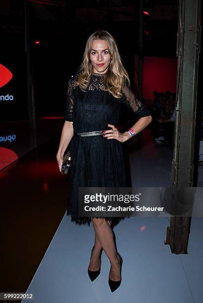 Julia Dietze attends the Zalando fashion show during the Bread & Butter by Zalando at arena Berlin on September 4, 2016 in Berlin, Germany.