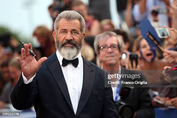 Mel Gibson attends the premiere of 'Hacksaw Ridge' during the 73rd Venice Film Festival at Sala Grande on September 4, 2016 in Venice, Italy.