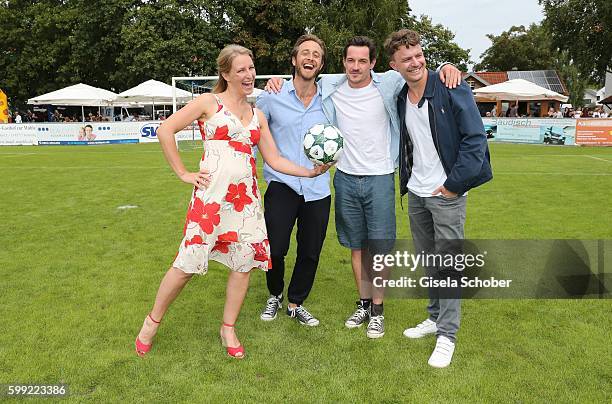 Stefanie von Poser, Gabriel Raab, Markus Brandl and Friedrich Muecke during the charity football game 'Kick for Kids' to benefit 'Die Seilschaft -...