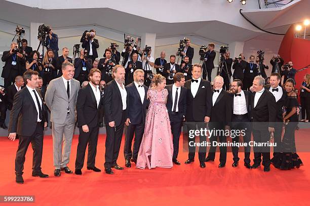 Cast members attend the premiere of 'Hacksaw Ridge' during the 73rd Venice Film Festival at Sala Grande on September 4, 2016 in Venice, Italy.