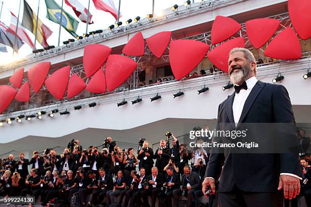 Mel Gibson attends the premiere of 'Hacksaw Ridge' during the 73rd Venice Film Festival at Sala Grande on September 4, 2016 in Venice, Italy.