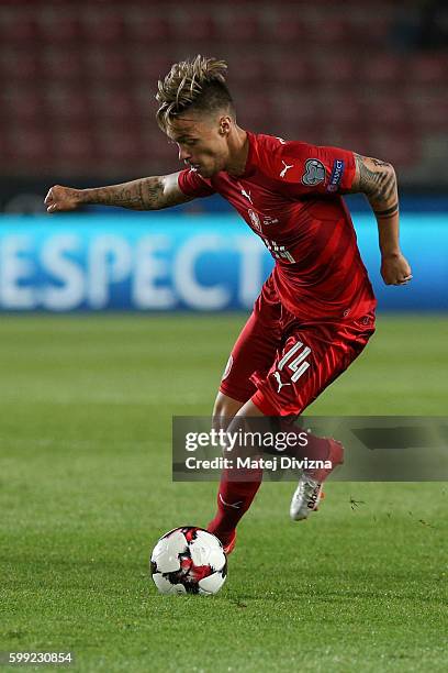Vaclav Kadlec of Czech Republic in action during the 2018 FIFA World Cup Qualifiers Group C match between Czech Republic and Northern Ireland at...