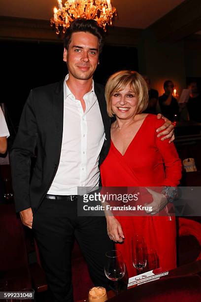 Mary Roos and her son Julian Boehm attend the 'Nacht der Legenden' at Schmidts Tivoli on September 04, 2016 in Hamburg, Germany.