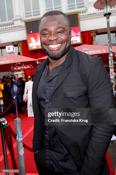 Football player Gerald Asamoah attends the 'Nacht der Legenden' at Schmidts Tivoli on September 04, 2016 in Hamburg, Germany.