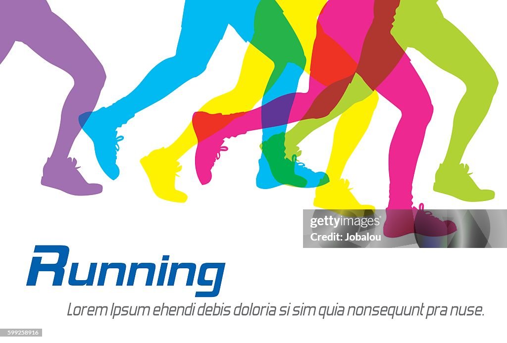 Running Colorful Silhouettes