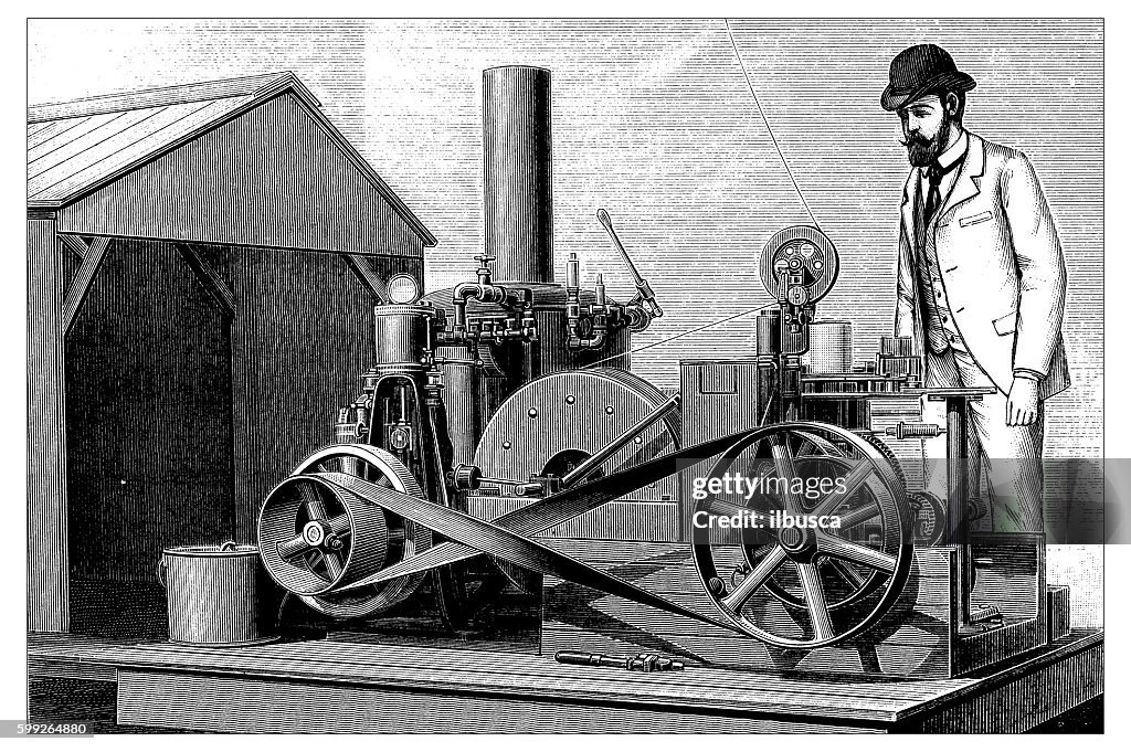 Ancient Weather Making Machine Antique Illustration Of Blue Hill Meteorological Observatory Machinery ...