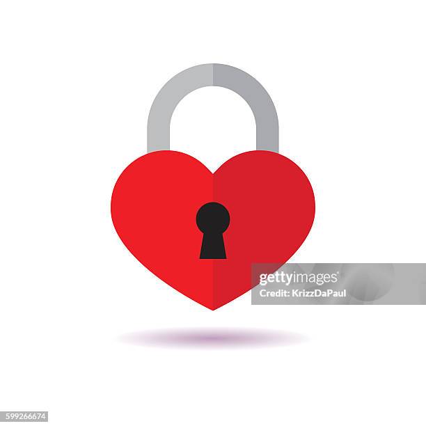 love lock - heart lock stock illustrations