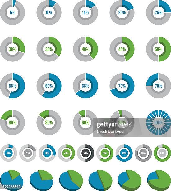 pie charts elements - number 75 stock illustrations