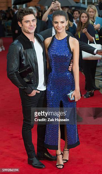 Zak Efron and Emily Ratajkowski arriving at the European Premiere of We Are Your Friends at the Ritzy Brixton in London.