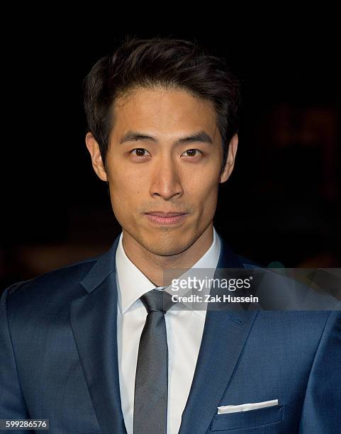 Christopher Goh arriving at the gala screening of Steve Jobs on the closing night of the BFI London Film Festival