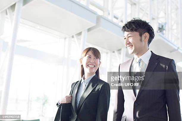 business people smiling, fukuoka prefecture, kyushu, japan - rf business stock pictures, royalty-free photos & images