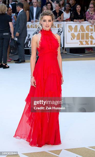 Amber Heard arriving at the European Premiere of Magic Mike XXL in Leicester Square, London.