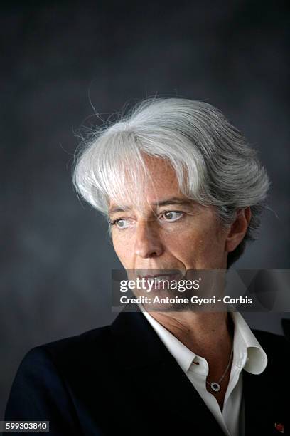 French Finance Minister Christine Lagarde at the signing of a convention between the French government and the bank.