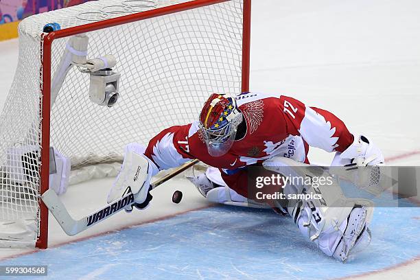 Sergei Bobrovski Ice Hockey men Premilary Round Group A , Game 12 Bolshoy Ice Dome USA - RUSSIA Olympic Games Day 7 XXII Olympic Winter Games Sochi...