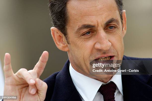 French President Nicolas Sarkozy delivers a speech during the inauguration of a museum dedicated to Charles de Gaulle in Paris.